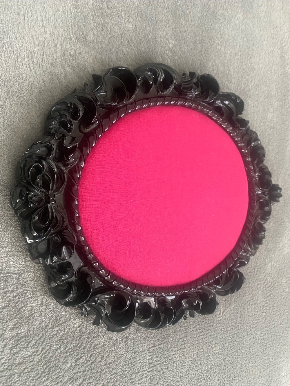 Vintage Ornate Black & Pink Velvet Wall Plaque Decor Bulletin/Picture Board - Picture 5 of 7